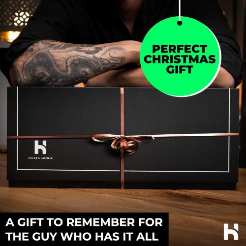 Holme & Hadfield Premium 7-Slot Wooden Watch Display Case – Large Handcrafted Men’s Watch Box with Accessory Drawer, Hinged Cover, Leather Lining – Christmas Gift for Men – Luxury Built to Last