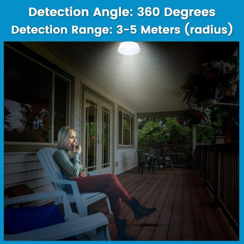 Bonlux PIR Motion Sensor LED Ceiling Light, 15W (150W Equivalent) E26 Medium Base Dusk to Dawn LED Ceiling Light Auto On/Off Night Light for Walkway Porch Garage Basement Patio, Daylight 6000K