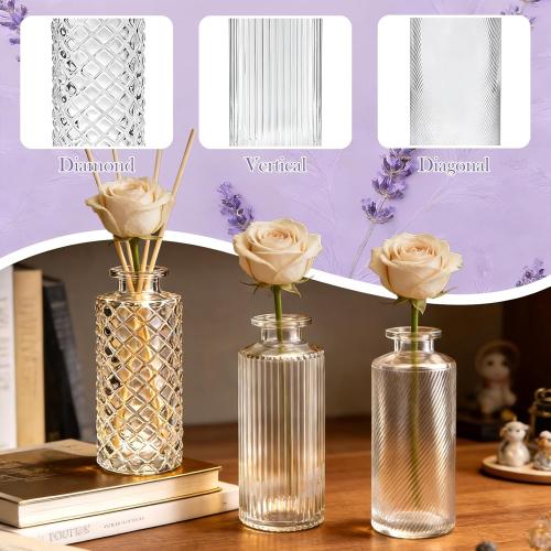 Glass Bud Vases Set of 30, Small Clear Flower Vases for Centerpieces in Bulk, Mini Vintage Vases for Wedding, Party, Home or Table Decorations