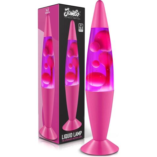 JAMBO 16 Beautiful Lamp- Purple with Pink Wax, Relaxing Liquid Light, Night Light Nightlight, Home Decor Living Room Office Bedroom Lamp for Adults Teens Kids, Magma Motion