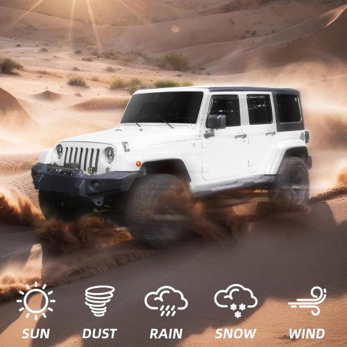 Front & Rear Fenders Flares Extension for 2007-2018 Jeep Wrangler JK JKU Widened Wheel Fenders Flares, Installed on the Original Fender Flares