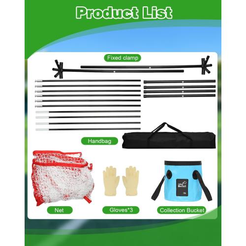 Portable Tennis & Pickleball Recovery System Net, 6 x 7ft Portable Polyester Mesh and Fiberglass Frame, Ball Recycling Net for Tennis Ball Machine, Collapsible Pickleball Trainer for Indoor/Outdoor