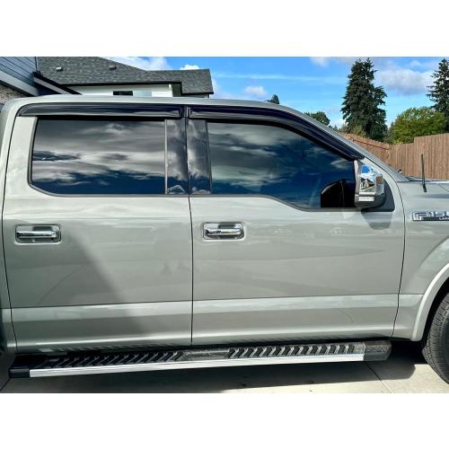2015-2026 Tape-On Rain Guards for Ford F150 SuperCrew Side Window Deflector Visors (Crew cab only) XL XLT Lariat King Ranch Platinum Limited Lightning 2018 2019 2020 2021 2022 2023 2024 2025
