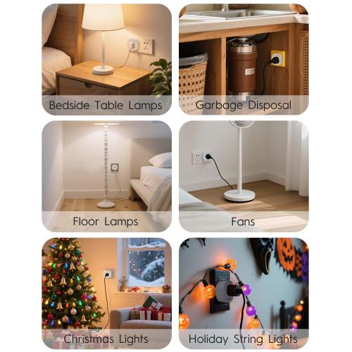 Syantek Remote Control Outlet Wireless Light Switch for Household Appliances, 200ft Long Range Remote Outlet Switch, 15A/1875W High Power Mini Electrical Plug, White (1 Outlet   1 Remote)
