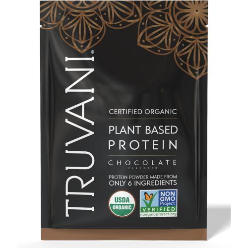 Truvani Vegan Pea Protein Powder | Chocolate | 33g Organic Plant Based Protein | 1 Serving | Keto | Gluten & Dairy Free | Low Carb | No Added Sugar