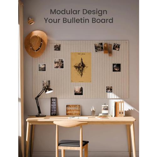 Fluxynara 48 x 36 Large Felt Bulletin Board, Oatmeal | 12 Pack Cork Board Alternative with 60 Safe Adhesive Tabs, Pin Boards for Wall Decor, Home, Office, Classroom,Dorm