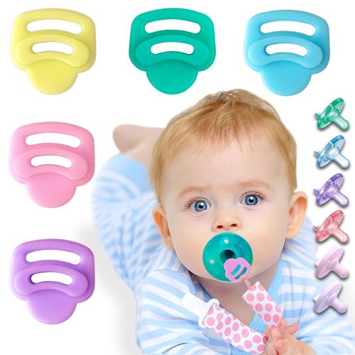 5 Pack Silicone Pacifier Clip Adapter Ring for Philips Avent Soothie, 100% Food-Grade Silicone Binky Clips Holder Adapter Rings Competible with Avent Soothie, BPA-Free Soft Flexible Safe Durable