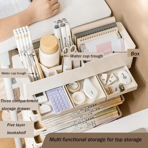 Movable Bookshelf with Wheels, 6 Tier Rolling Bookshelf Cart, Portable Bookshelf on Wheels, Moveable Bookshelf Cart for Kitchen Bathroom Bedroom Office, Mobile Book Shelf Organizer(Blue)