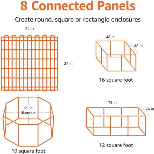 Size 24x24 Color Black Amazon Basics Foldable Octagonal Metal Exercise Puppy / Dog Playpen - Indoor/Outdoor, Single Door, Extra Small (8 Panels, 24 x 24), Easy to assemble and store, 24 - Puppy, Black