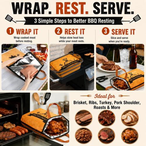 Bolycen 21 in BBQ Blanket for Resting Meat, Insulated Meat Resting Bag