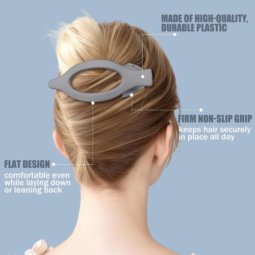 Flat Hair Clips for Women - 6 PCS French Flat Claw Clips Medium Hair Clips for Girls Large Hair Claw Clips for Thick or Thin Hair Strong Hold No Slip Hair Accessories for women (Brown Grey)