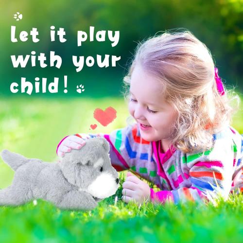 Skylety 3 Pcs 7.87 Inches Plush Dog Pillow Toy Set - Fluffy Puppy Soft Toys for Christmas, Girls, Baby, Kids, Party Favor, Birthday, Home Decor (Mountain Dog, Schnauzer, Labrador)