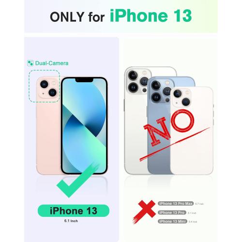 TUCCH Case Wallet for iPhone 13 (6.1) 2021, RFID Blocking 3 Card Holder Kickstand PU Leather Flip Folio, [Shockproof TPU Inner Shell] Phone Cover, Black