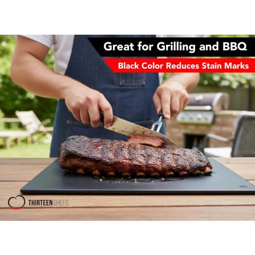 Commercial Grade Black Cutting Board - 20 x 15 Inch Extra Large, 0.5 Thick HDPP Plastic with NSF Stamp for Restaurants Kitchens and Food Service