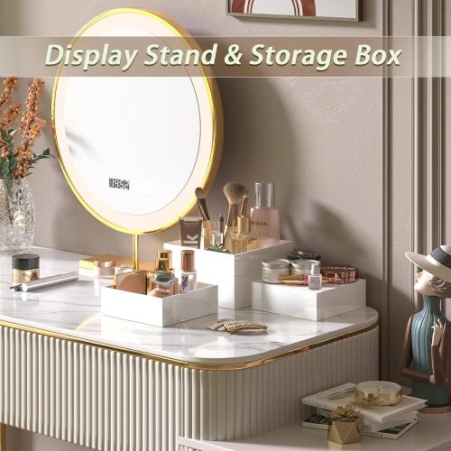 6PCS Buffet Risers, Food Risers for Buffet Table, Acrylic Boxes for Food, Display Stand for Party Catering Dessert Collectibles, Acrylic Cube Boxes with Hollow Bottoms, Food Stand Set, White (6x7x8)