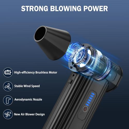 Compressed-Air-Duster Brushless Electric Air Blower, Mini Powerful Cordless Rechargeable 8000mAh Battery Jet Dry Portable Jet Turbo Fan Dust Snow Blower for Cleaning Car/Keyboard/PC/Home