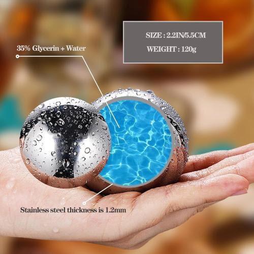 Reusable Ice Cubes & Metal Chilling Stones 304 Stainless Steel Whiskey Balls XL Extra Large Whiskey Ice Stones Set of 4 Silver Ball 2.2 (55 mm) Whiskey Gifts