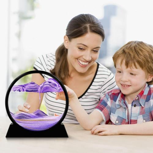 Moving Sand Art Picture, 3D Deep Sea Sandscape Decor for Desk & Home
