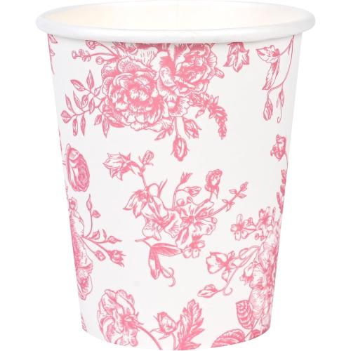 COLOR GREEN ❗❗100Pcs Pink Floral Disposable Party Paper Cups 9oz