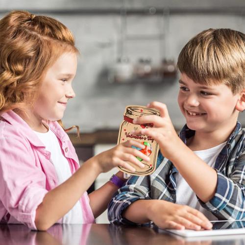 Valentines Day Cards for Kids-50 Pack Happy Valentine's Day Card Bulk with 50 Treat Bags-DIY Valentine Exchange Cards for Boys Girls Toddler School Class Classroom Party Favors (Candy Not Included)