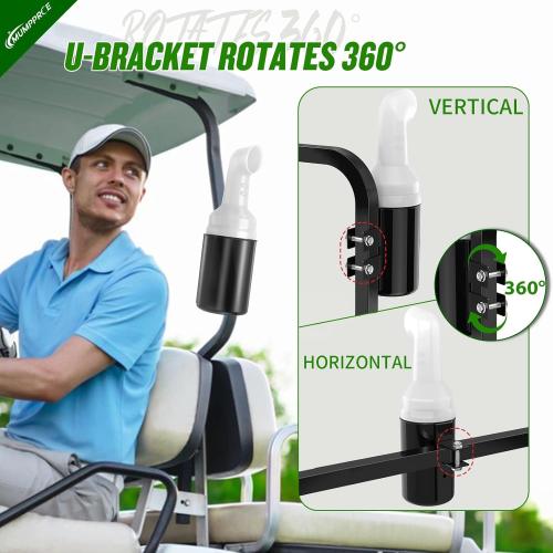 Golf Cart Sand Bottle with Holder No Drilling Required, Universal Golf Cart Sand Pots Fit Club Car, EZGO, Yamaha Models, Divot Filler Sand Bottle, Large Capacity and Easy to Install, 1PCS