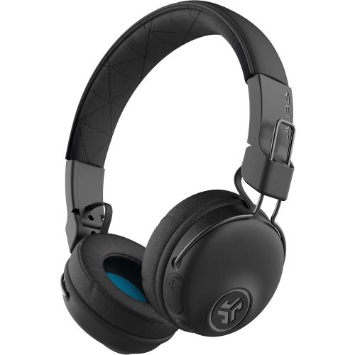 JLab Studio Wireless On-Ear Headphones, Black, 30  Hour Bluetooth 5 Playtime, EQ3 Sound, Ultra-Plush Faux Leather & Cloud Foam Cushions, Track and Volume Controls