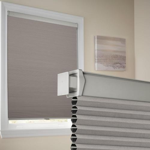 Homedemo No Drill No Tools Blackout Cellular Shades Cordless, Honeycomb Blinds for Window, Easy Install No Screws Thermal Insulated Noise Reduction Cellular Blinds for Home (Grey, 31.5 W x 64 H)