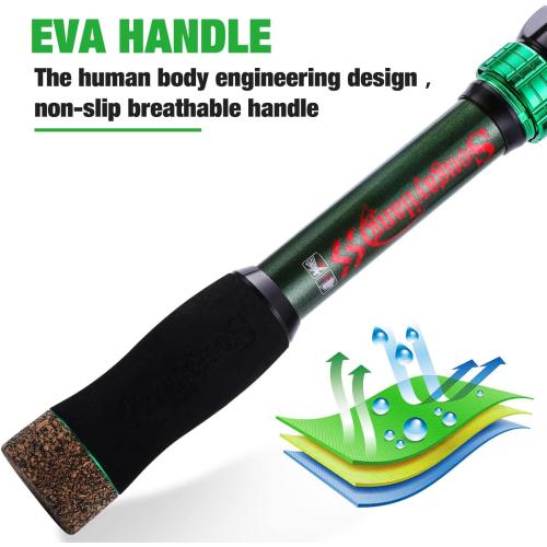 Sougayilang Green 3.0m, 9.84Ft Telescopic Fishing Rod - 24 Ton Carbon Fiber,CNC Machined Reel Seat, Comfortable EVA Handle, Travel Fishing Rod for Bass Trout Fishing