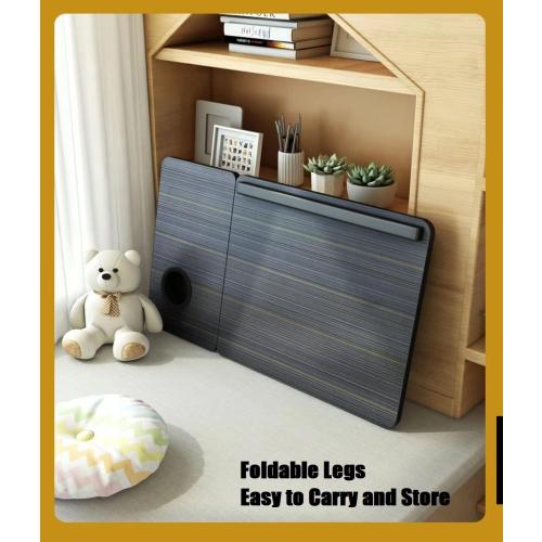 Black 22x13x9.85 Laptop Desk for Bed Couch,Lap Desk for Laptop,Portable Laptop Stand for Desk,Small Adjustable Laptop Desk,Foldable Bed Table for Laptops and Writing, Bed Tray Table with Cup Holder(Black)