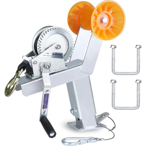 Boat Trailer Winch Stand with Roller, Fits 3 W x 3 H Trailer Drawbar,Adjustable Boat Trailer Winch Mount for Motorboats, Fishing Boats