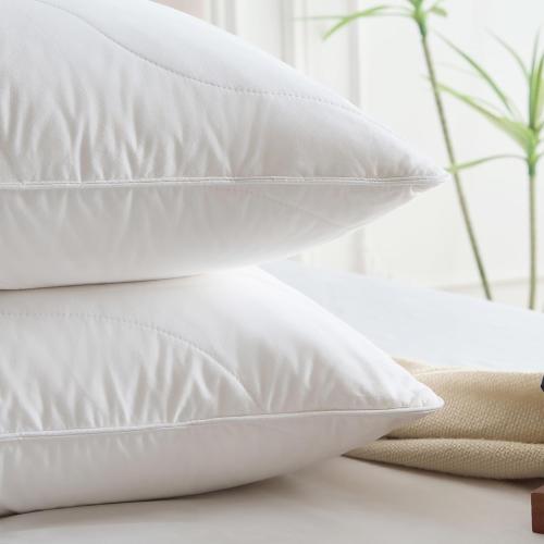 Three Geese White Goose Feather Down Pillows Standard Size Set of 1-100% Cotton, Medium Firm,Soft Support