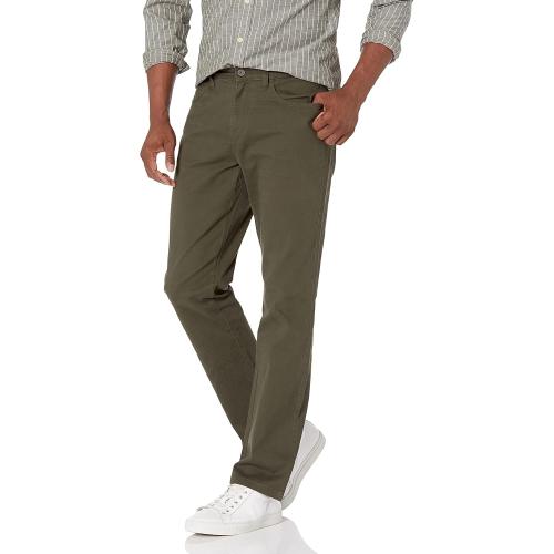 Size 33W X 28 L Color Olive Amazon Essentials Men's Straight-Fit 5-Pocket Comfort Stretch Chino Pant (Previously Goodthreads)