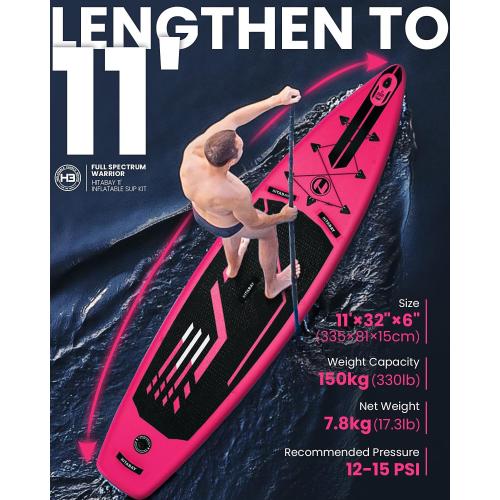 Inflatable Stand Up Paddle Board with Premium SUP Accessories & Camera Mount, Inflatable Ultra-Light (17.3lbs) Paddle Board for Adults & Youth of All Skill Levels, 11' Inflatable SUP Board