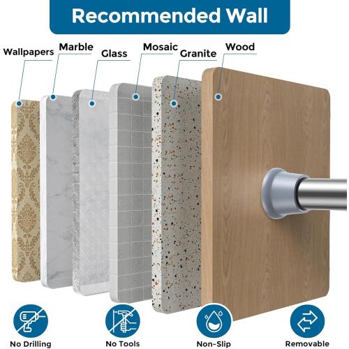 AIZESI Tension Rod 24 to 46 Inch, 1Pcs Silver Tension Rod Tension Curtain Rod, Spring Tension Rod No Drilling Adjustable Curtain Rod for window，kitchen，closet，doorway