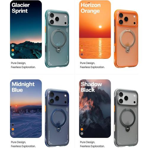 TORRAS Ostand Q3 Air for iPhone 17 Pro Max Case with 360 Magnetic Stand, Fit for MagSafe, Mil-Grade Drop Tested, Camera Control Button, Shockproof Phone Case for iPhone 17 Pro Max 6.9, Shadow Black