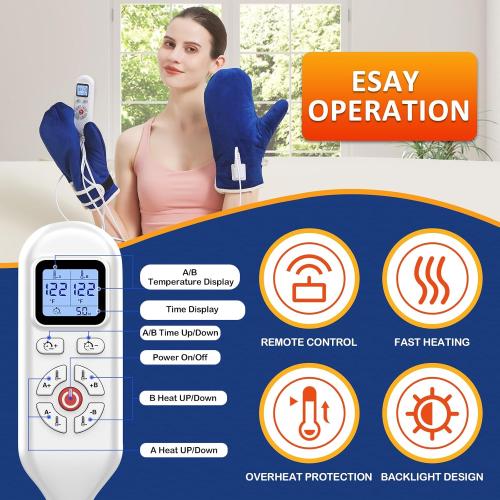 Heated Gloves for Arthritis,Hand Heating Pad for Pain Relief,Heating Pad for Hands Hand Warmers Gloves for Carpal Tunnel Relief, Heated Mittens for Men Women 10-90Min Auto Shut Off