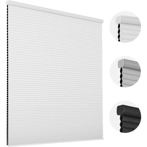 Joydeco Cellular Shades Cordless, 35 Inch Wide Blackout Cellular Blinds for Windows, Waterproof Honeycomb Blinds White Window Coverings for Bedroom, Living Room, Office, Kitchen (35 W x 64 H)