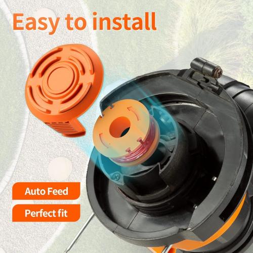 Eventronic 15 Pack WA0010 Replacement Trimmer Line Spool Compatible with Worx, 120ft .065 inch, Compatible with Worx String Trimmers (12 Line spools 3 Cap)
