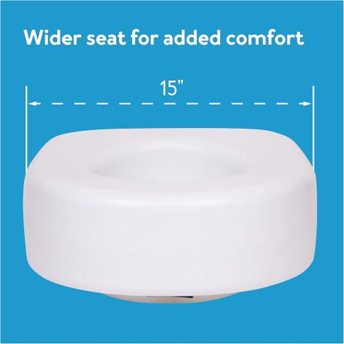 Carex Toilet Seat Riser, 5.5 Inch, Toilet Seat Risers for Seniors, Raised Toilet Seat, Supports 300lbs, Slip-Resistant, Toilet Riser, Elevated Toilet Seats