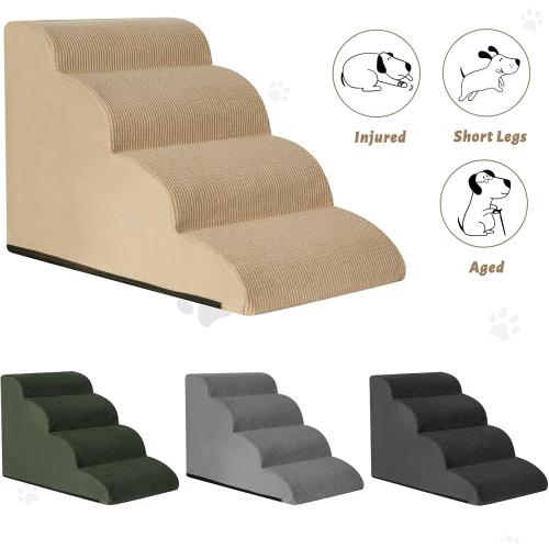 Aodisman Dog Steps for Bed or Couch,4-Step Pet Stairs Ramp for Small Dogs
