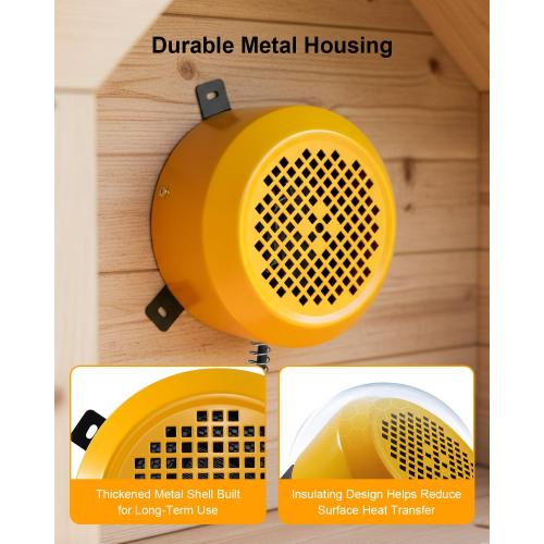 Dog House Heater with Adjustable 400W/800W Power, Pet Warmer for Kennels Chicken Coops Rabbit Hutches, Wall Mounted with Overheat Protection and 9.8ft Anti-Bite Cord