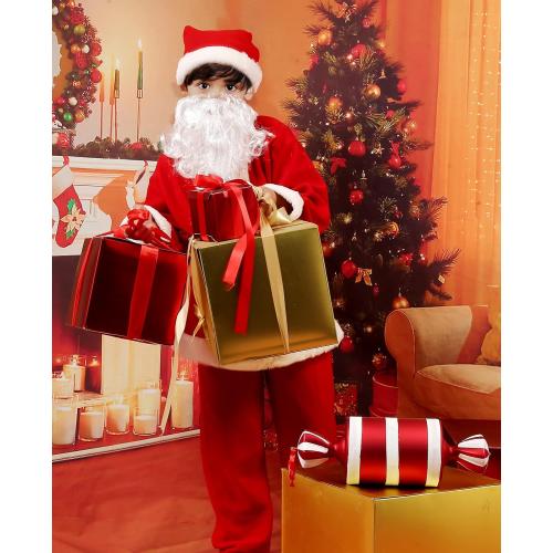 XS Boys Santa Claus Costume, Children's Santa Costume, Kids Xmas Santa Suit Christmas Outfit for Halloween Cosplay