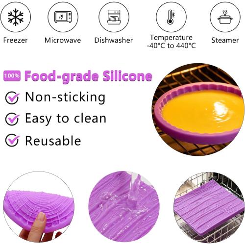 Wood Grain Tree Bark Silicone Mold Tree Bark Texture Fondant Impression Mat | 2-Piece Tree Stumps Fondant Molds for Cake Decoration Chocolate Cupcake Topper Sugar Craft Candy Polymer Clay Gum Paste