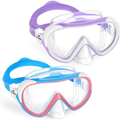 Freela Kids Swimming Goggles for 4-16 with Nose Cover, Anti-Fog No Leakage