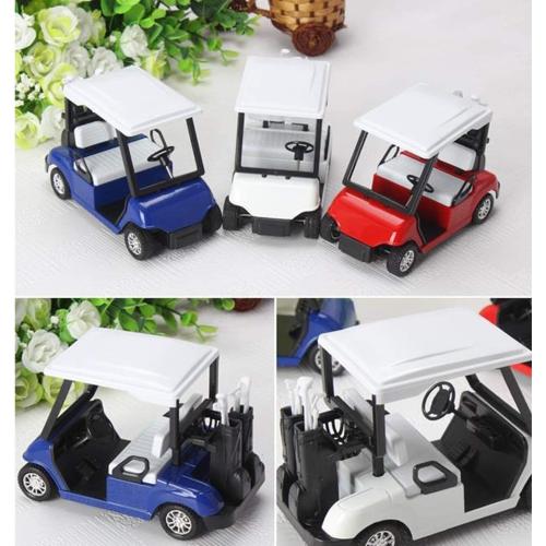 6 Pack: Diecast Golf Carts Toy with Clubs, Alloy Metal Mini Model 1:20 Scale Golfcart Pullback Vehicles for Golfing Themed Office Desk Decor, Bulk Birthday Party Cake Decorations (4.75 Inches)