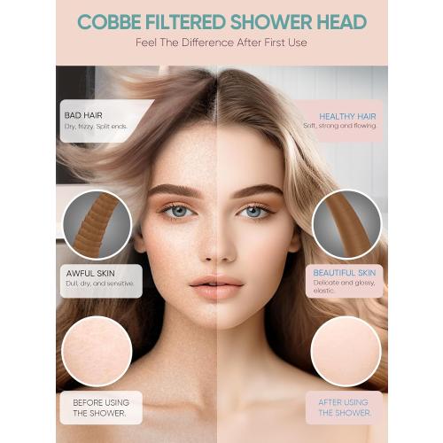 Cobbe 1 Pack Replacement Filters for Handheld Shower Head - UPGRADE FILTERING DURATION - Remove Chlorine - Reduces Dry Itchy Skin