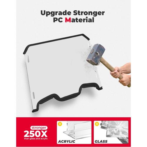 KEMIMOTO Front Windshield Compatible with 2019-2023 Polaris RZR XP 1000 / RZR XP Turbo 2 and 4 Seater, Impact UV Resistant Hard-Coated PC Pre-Installed Rubber Strip Full Windshield #288401