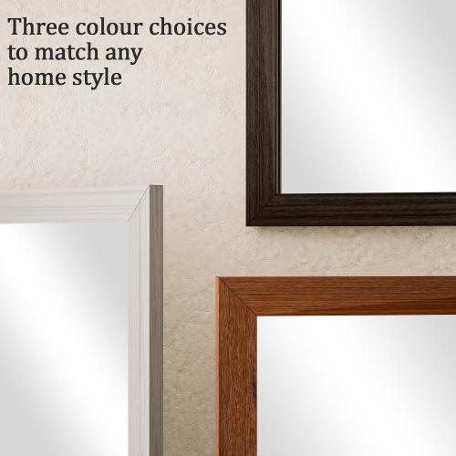 Over Door Mirror Wooden Frame, Full Length Hanging Mirror with Durable and Space-Saving Design for Bedroom, Bathroom, or Closet, Adjustable Height Hooks, Grey