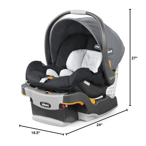 Chicco KeyFit 30 ClearTex Infant Car Seat and Base, Rear-Facing Seat for Infants 4-30 lbs., Includes Infant Head and Body Support, Compatible with Chicco Strollers, Baby Travel Gear | Pewter/Grey