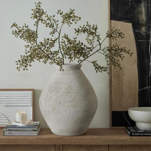 Rustic Ceramic Flower Vase Distressed Farmhouse Pottery Clay Large Terracotta Floor Vases for Decorative Table Centerpiece Modern Home Decor Aesthetic Living Room Bedroom Wedding Housewarming Gift